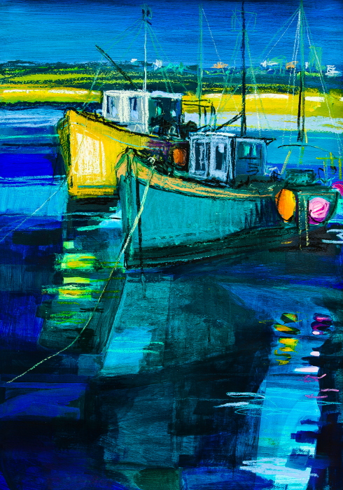 Cornish Fishing Boats by Lorna Wiles