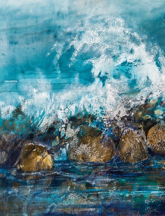 Waves on Boulders by Lorna wiles